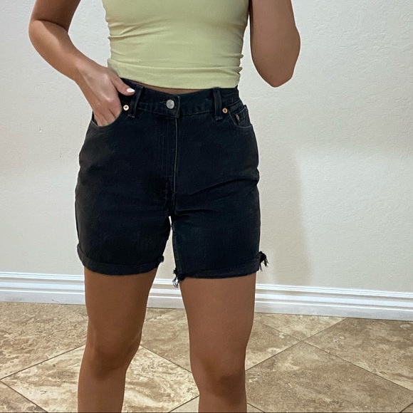 EUC Vintage Black Denim Levi shorts